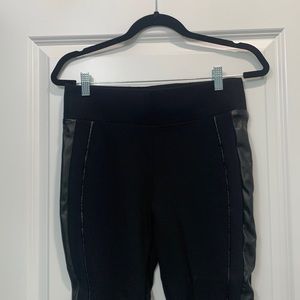 Black Leather Detailed Leggings